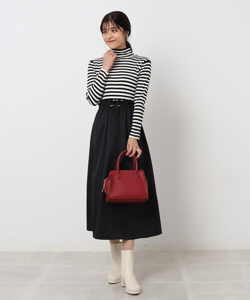 DRESKIP(ドレスキップ)の「◆ウエストドロスト ドッキングワンピース(ワンピース・レディース・サンドベージュ/ブラック/カーキ・02/03/04)」の4枚目の写真