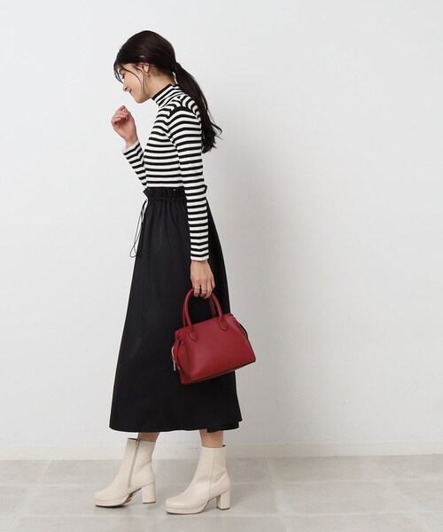 DRESKIP(ドレスキップ)の「◆ウエストドロスト ドッキングワンピース(ワンピース・レディース・サンドベージュ/ブラック/カーキ・02/03/04)」の5枚目の写真