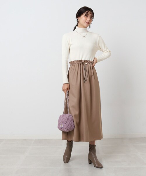 DRESKIP(ドレスキップ)の「◆ウエストドロスト ドッキングワンピース(ワンピース・レディース・サンドベージュ/ブラック/カーキ・02/03/04)」の12枚目の写真