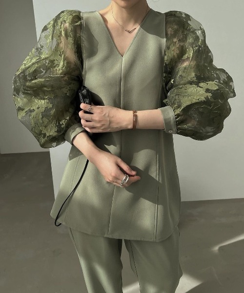 スーツ・フォーマル・ドレス organdyflower 2way volumesleeve pt SETUP WILLFULLY（ウィルフリー）の「organdy flower 2way volume sleeve pt