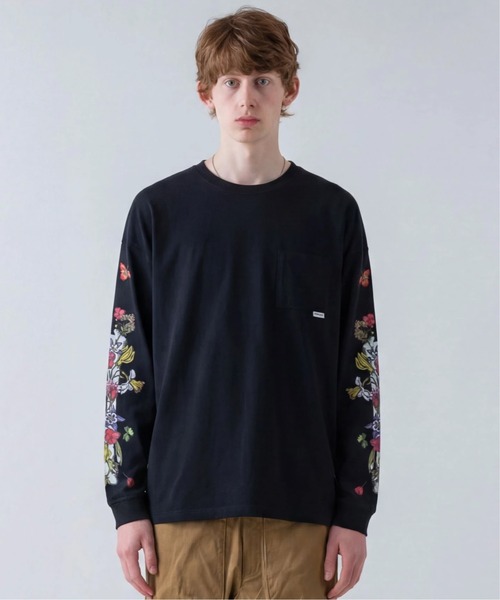 rehacer(レアセル)の「rehacer : Flower Born Sleeve CS / フラワー ボーン スリーブ カットソー(Tシャツ/カットソー・メンズ・グリーン/ホワイト/ブラック・LARGE/X-LARGE/MEDIUM/SMALL)」の2枚目の写真