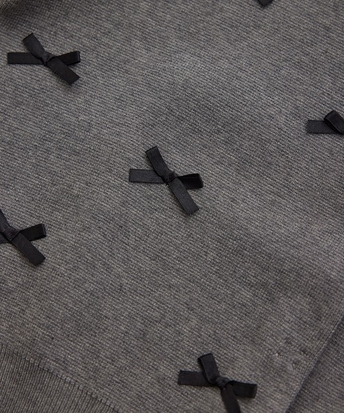 VIS（ビス）の「リボンニットカーディガン（カーディガン/ボレロ・レディース・グレー/キナリ/ブラック・FREE）」の6枚目の写真