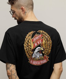 schott | Schott/ショット/T-SHIRT "EAGLE AND RIBBON EMB"/刺繍Tシャツ "イーグル アンド リボン"(Tシャツ/カットソー)