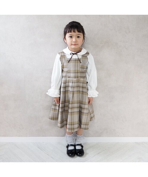 BREEZE フォーマル スカラップジャンスカ+フリルブラウス120 美品 BREEZE フォーマル スカラップジャンスカ+フリルブラウス120 美品