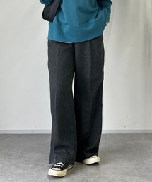 un dix cors | タックツイードワイドパンツ(スラックス)