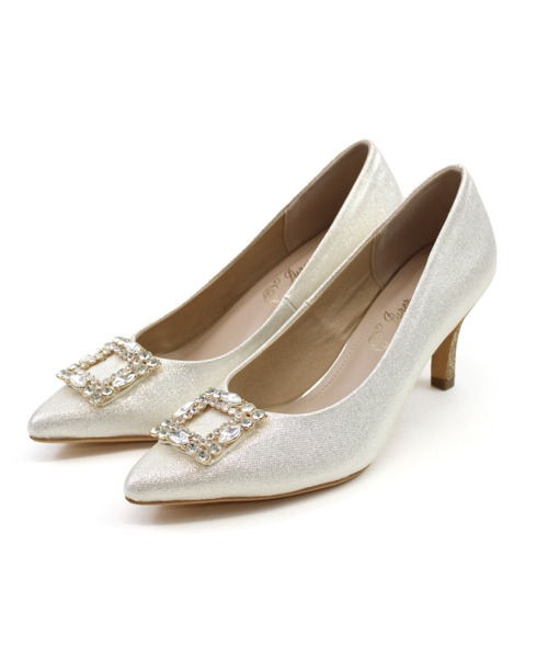 jurer（ジュレ）の「ポインテッドトゥビジューバックルパンプス（パンプス・レディース・ゴールド/プラチナム/ブラック・S/M/L/LL）」の5枚目の写真