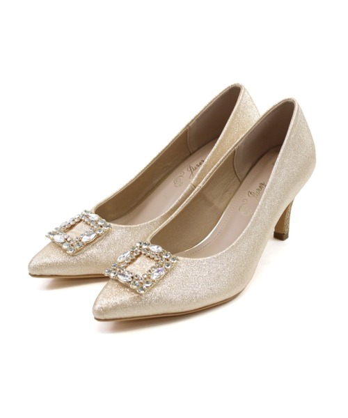 jurer（ジュレ）の「ポインテッドトゥビジューバックルパンプス（パンプス・レディース・ゴールド/プラチナム/ブラック・S/M/L/LL）」の6枚目の写真