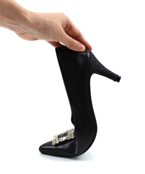 jurer（ジュレ）の「ポインテッドトゥビジューバックルパンプス（パンプス・レディース・ゴールド/プラチナム/ブラック・S/M/L/LL）」の13枚目の写真