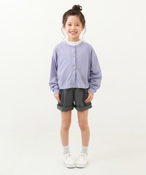 devirock（デビロック）の「UVカット ガールズ クルーネック カーディガン（カーディガン/ボレロ・キッズ・ブラック/パープル系4/ピンク系6/ベージュ/オレンジ系2/ホワイト/ライトグリーン/イエロー系1/杢グレー/グリーン系1・100cm/110cm/120cm/130cm/140cm/150cm/160cm）」の17枚目の写真