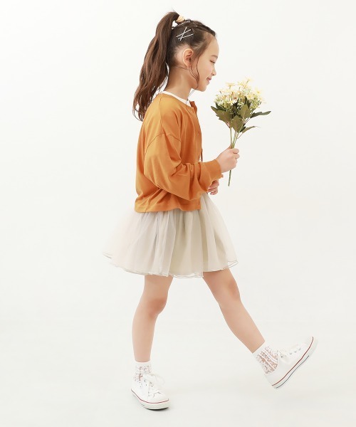 devirock（デビロック）の「UVカット ガールズ クルーネック カーディガン（カーディガン/ボレロ・キッズ・ブラック/パープル系4/ピンク系6/ベージュ/オレンジ系2/ホワイト/ライトグリーン/イエロー系1/杢グレー/グリーン系1・100cm/110cm/120cm/130cm/140cm/150cm/160cm）」の11枚目の写真