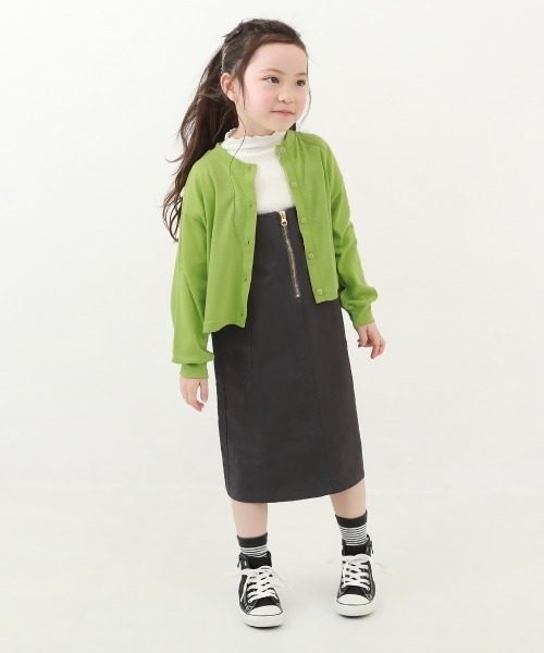 devirock（デビロック）の「UVカット ガールズ クルーネック カーディガン（カーディガン/ボレロ・キッズ・ブラック/パープル系4/ピンク系6/ベージュ/オレンジ系2/ホワイト/ライトグリーン/イエロー系1/杢グレー/グリーン系1・100cm/110cm/120cm/130cm/140cm/150cm/160cm）」の13枚目の写真