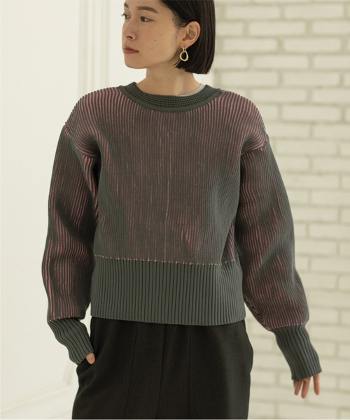 OPAQUE.CLIP（オペークドットクリップ）の「◆≪ヒルナンデス！で紹介≫ 2WAY 配色リブスポンディッシュニットカーディガン【洗濯機洗い可】（カーディガン/ボレロ・レディース・グレー系その他5/ホワイト系5/ブルー系4・36/38/40）」の21枚目の写真