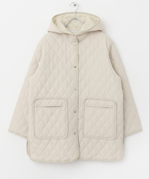 FORK&SPOON(フォークアンドスプーン)の「FORK&SPOON キルティングミドルフーディーコート(ダウンジャケット/コート・レディース・アイボリー/グリーン系その他・1)」の19枚目の写真