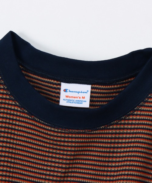 Champion(チャンピオン)の「【Champion/チャンピオン】レディース ボーダーショートスリーブTシャツ(Tシャツ/カットソー・レディース・オレンジ/ブルー系その他/グリーン・LARGE/MEDIUM)」の17枚目の写真