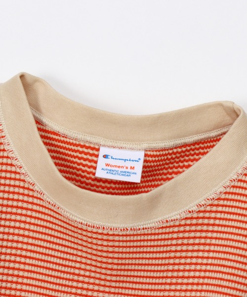 Champion(チャンピオン)の「【Champion/チャンピオン】レディース ボーダーショートスリーブTシャツ(Tシャツ/カットソー・レディース・オレンジ/ブルー系その他/グリーン・LARGE/MEDIUM)」の20枚目の写真