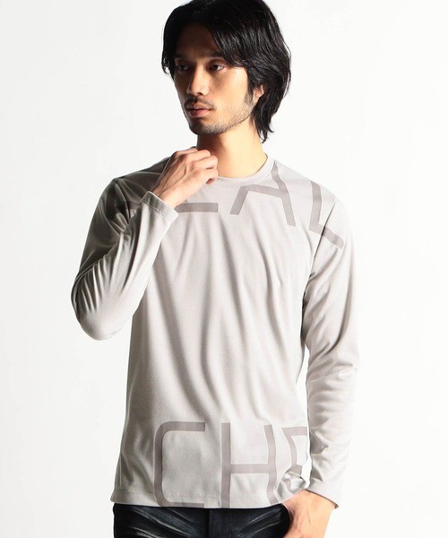 HIDEAWAYS NICOLE（ハイダウェイニコル）の「ビッグロゴ長袖Tシャツ（Tシャツ/カットソー・メンズ・チェック/オフホワイト/アッシュグレー/ブラック・MEDIUM/LARGE/X-LARGE）」の4枚目の写真