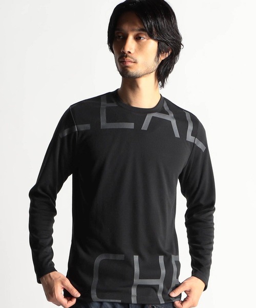 HIDEAWAYS NICOLE（ハイダウェイニコル）の「ビッグロゴ長袖Tシャツ（Tシャツ/カットソー・メンズ・チェック/オフホワイト/アッシュグレー/ブラック・MEDIUM/LARGE/X-LARGE）」の3枚目の写真