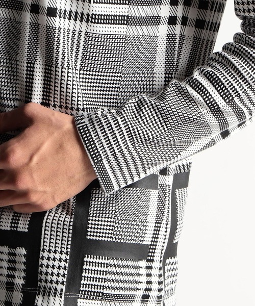 HIDEAWAYS NICOLE（ハイダウェイニコル）の「ビッグロゴ長袖Tシャツ（Tシャツ/カットソー・メンズ・チェック/オフホワイト/アッシュグレー/ブラック・MEDIUM/LARGE/X-LARGE）」の9枚目の写真