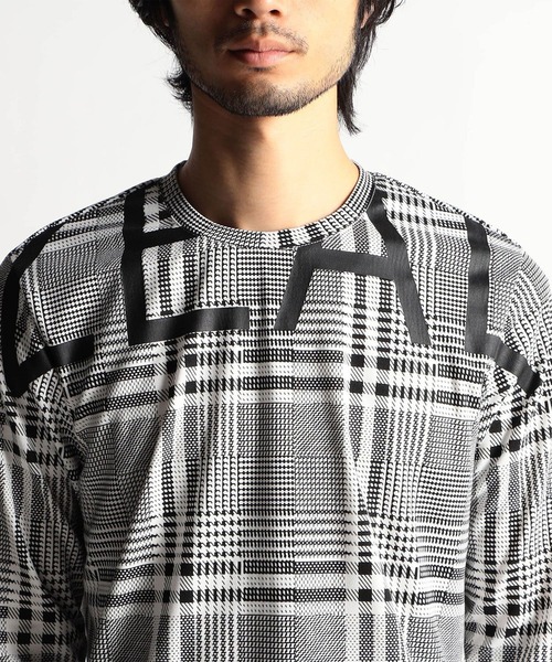 HIDEAWAYS NICOLE（ハイダウェイニコル）の「ビッグロゴ長袖Tシャツ（Tシャツ/カットソー・メンズ・チェック/オフホワイト/アッシュグレー/ブラック・MEDIUM/LARGE/X-LARGE）」の13枚目の写真