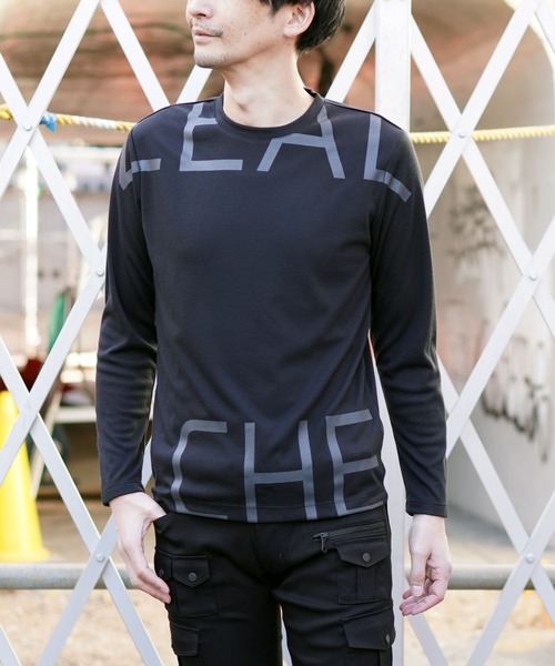 HIDEAWAYS NICOLE（ハイダウェイニコル）の「ビッグロゴ長袖Tシャツ（Tシャツ/カットソー・メンズ・チェック/オフホワイト/アッシュグレー/ブラック・MEDIUM/LARGE/X-LARGE）」の21枚目の写真