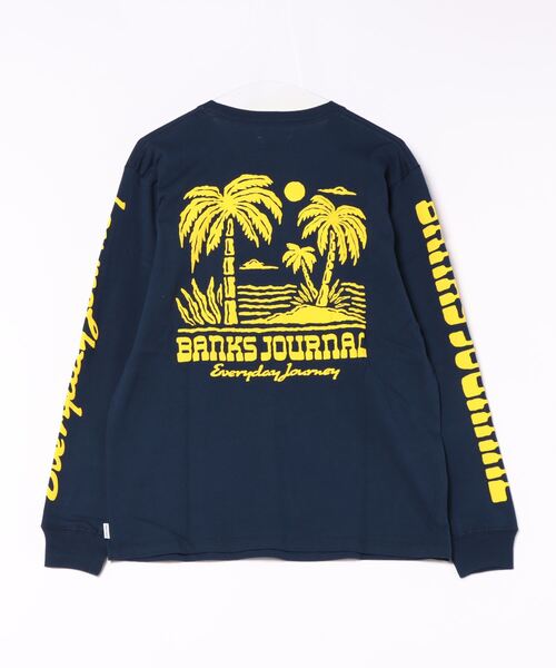 BANKS(バンクス)の「DESIGN TEE/BANKS(バンクス)袖プリント長袖ロンT(Tシャツ/カットソー・メンズ・オフホワイト/ネイビー・MEDIUM/LARGE/X-LARGE)」の4枚目の写真
