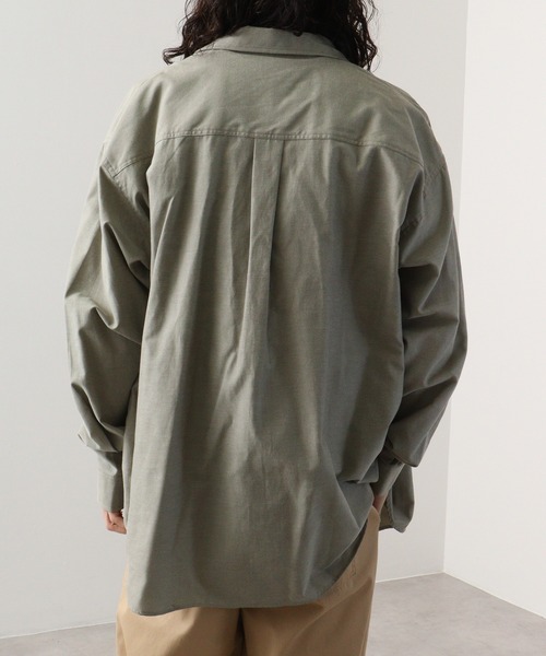 FUNALIVE（ファンアライブ）の「fabric oversized shirt / 布帛オーバーサイズシャツ unisex（シャツ/ブラウス・メンズ・ネイビー×ホワイト/ホワイト/サックスブルー/グレー×ホワイト/カーキ/ベージュ/チャコール・M/L）」の16枚目の写真