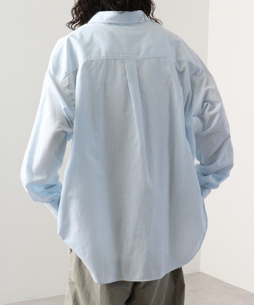 FUNALIVE（ファンアライブ）の「fabric oversized shirt / 布帛オーバーサイズシャツ unisex（シャツ/ブラウス・メンズ・ネイビー×ホワイト/ホワイト/サックスブルー/グレー×ホワイト/カーキ/ベージュ/チャコール・M/L）」の21枚目の写真