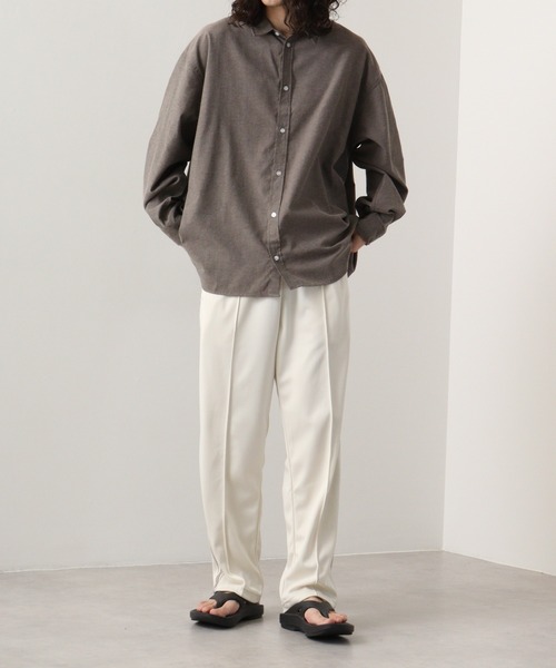FUNALIVE（ファンアライブ）の「fabric oversized shirt / 布帛オーバーサイズシャツ unisex（シャツ/ブラウス・メンズ・ネイビー×ホワイト/ホワイト/サックスブルー/グレー×ホワイト/カーキ/ベージュ/チャコール・M/L）」の8枚目の写真
