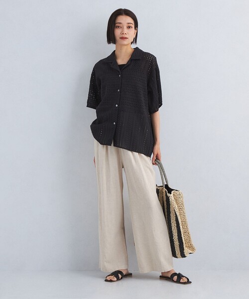 green label relaxing（グリーンレーベルリラクシング）の「［size SHORT/TALLあり］BREEZE LINEN ブリーズリネン ワイド パンツ（その他パンツ・レディース・ケリー/その他1/その他2/ブラック/その他3/ベージュ/レッド・SHORT/34/36/38/40/42/TALL/44）」の18枚目の写真