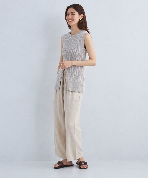 green label relaxing（グリーンレーベルリラクシング）の「［size SHORT/TALLあり］BREEZE LINEN ブリーズリネン ワイド パンツ（その他パンツ・レディース・ケリー/その他1/その他2/ブラック/その他3/ベージュ/レッド・SHORT/34/36/38/40/42/TALL/44）」の21枚目の写真