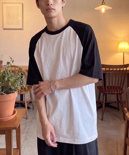 United Athle（ユナイテッドアスレ）の「【United Athle】5.6オンス ラグランTシャツ 半袖 5041（Tシャツ/カットソー・メンズ・アイボリー系1/ホワイト×パープル/ライトグレー系2/アイボリー系2/ホワイト×ブラック/ライトグレー系1/ライトグレー系3・M/XL/L）」の21枚目の写真