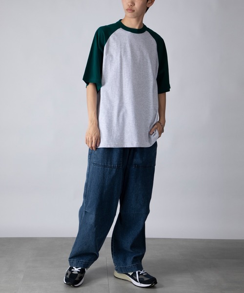 United Athle（ユナイテッドアスレ）の「【United Athle】5.6オンス ラグランTシャツ 半袖 5041（Tシャツ/カットソー・メンズ・アイボリー系1/ホワイト×パープル/ライトグレー系2/アイボリー系2/ホワイト×ブラック/ライトグレー系1/ライトグレー系3・M/XL/L）」の10枚目の写真