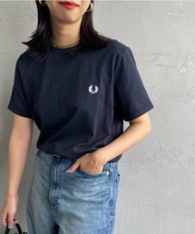 [FRED PERRY/フレッドペリー] ワンポイントロゴ刺繍 ショートスリーブリンガーTシャツ