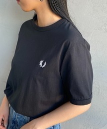 [FRED PERRY/フレッドペリー] ワンポイントロゴ刺繍 ショートスリーブリンガーTシャツ