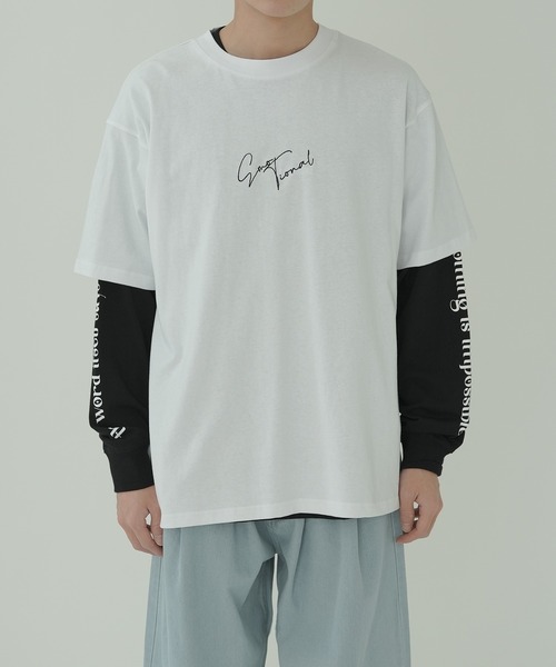 improves(インプローブス)の「デジタルプリント 半袖&長袖 アンサンブル Tシャツ(Tシャツ/カットソー・メンズ・ブルー/ブラック/ホワイト・MEDIUM/LARGE)」の4枚目の写真