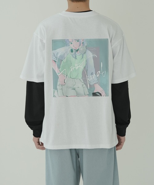 improves(インプローブス)の「デジタルプリント 半袖&長袖 アンサンブル Tシャツ(Tシャツ/カットソー・メンズ・ブルー/ブラック/ホワイト・MEDIUM/LARGE)」の6枚目の写真
