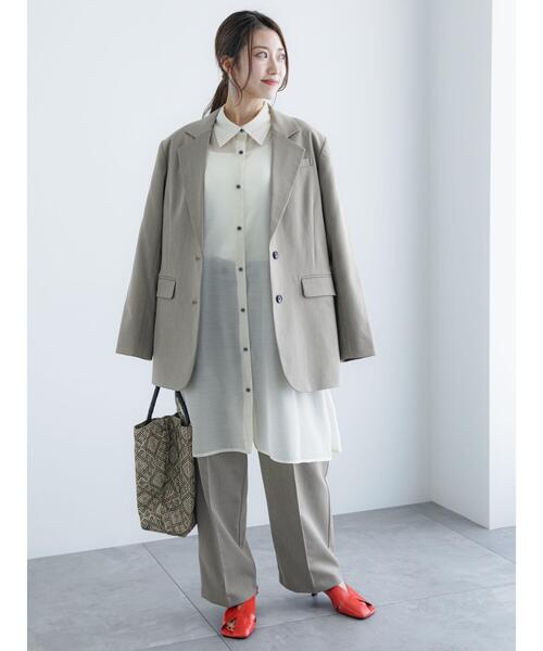 Te chichi（テチチ）の「ダブルタックワイドスラックスパンツ（セットアップ可）（その他パンツ・レディース・カーキ/ベージュ・M/S）」の3枚目の写真