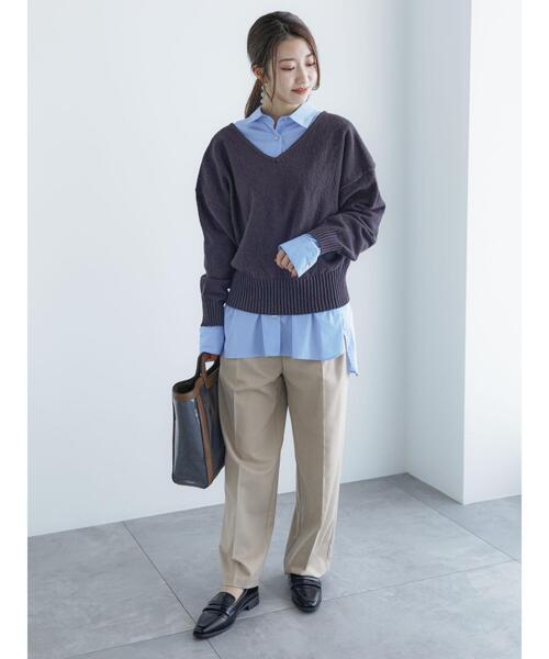 Te chichi（テチチ）の「ダブルタックワイドスラックスパンツ（セットアップ可）（その他パンツ・レディース・カーキ/ベージュ・M/S）」の5枚目の写真