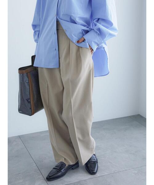 Te chichi（テチチ）の「ダブルタックワイドスラックスパンツ（セットアップ可）（その他パンツ・レディース・カーキ/ベージュ・M/S）」の7枚目の写真