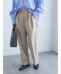 ダブルタックワイドスラックスパンツ(セットアップ可)