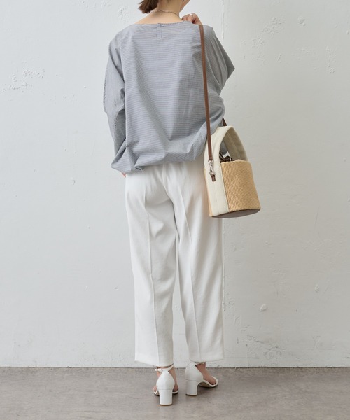 BEARDSLEY（ビアズリー）の「【洗える】ストレッチストレートパンツ（その他パンツ・レディース・ホワイト/ブラック・FREE）」の13枚目の写真