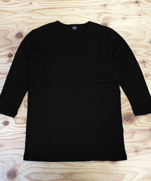 VIBGYOR(ヴィブジョー)の「フライス 7分袖 Uネック メランジ&ソリッドフライス(Tシャツ/カットソー・メンズ・杢グレー/霜降りグレー/チャコールグレー/ブラック/ワイン/ホワイト/ダークブルー・LARGE/MEDIUM)」の12枚目の写真