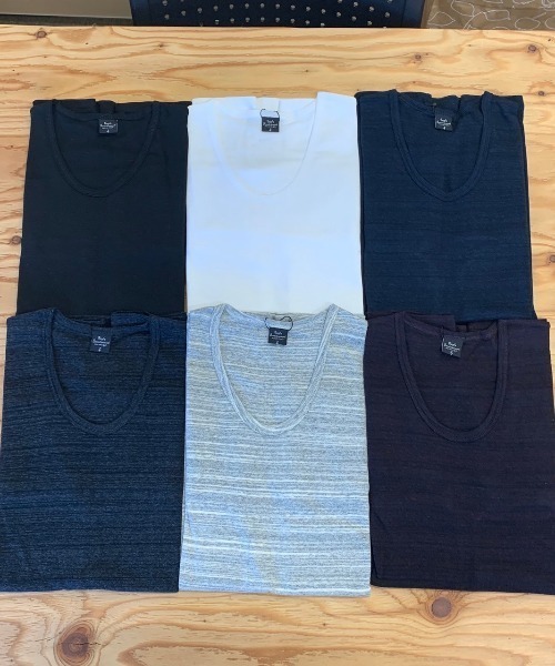 VIBGYOR(ヴィブジョー)の「フライス 7分袖 Uネック メランジ&ソリッドフライス(Tシャツ/カットソー・メンズ・杢グレー/霜降りグレー/チャコールグレー/ブラック/ワイン/ホワイト/ダークブルー・LARGE/MEDIUM)」の13枚目の写真