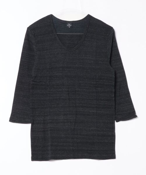 VIBGYOR(ヴィブジョー)の「フライス 7分袖 Uネック メランジ&ソリッドフライス(Tシャツ/カットソー・メンズ・杢グレー/霜降りグレー/チャコールグレー/ブラック/ワイン/ホワイト/ダークブルー・LARGE/MEDIUM)」の17枚目の写真