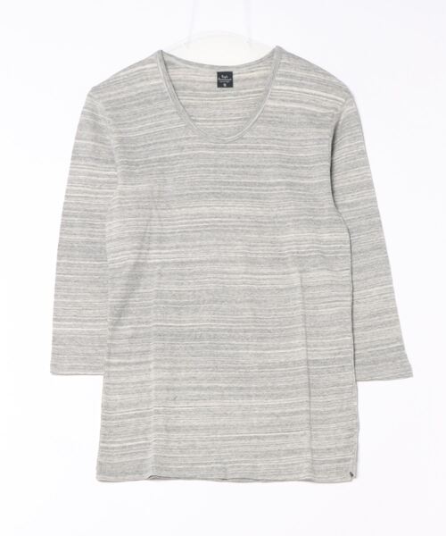 VIBGYOR(ヴィブジョー)の「フライス 7分袖 Uネック メランジ&ソリッドフライス(Tシャツ/カットソー・メンズ・杢グレー/霜降りグレー/チャコールグレー/ブラック/ワイン/ホワイト/ダークブルー・LARGE/MEDIUM)」の18枚目の写真