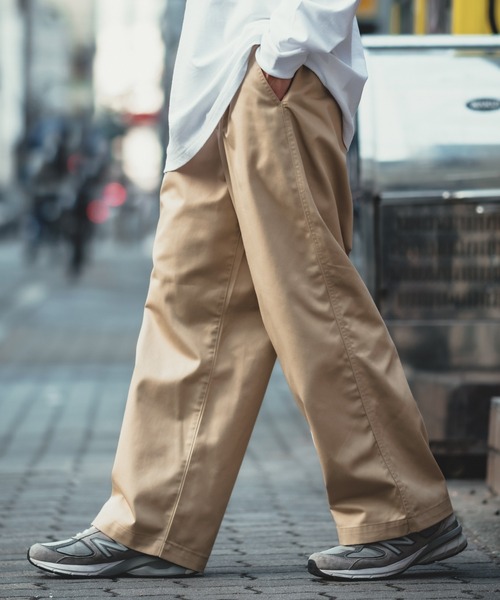 SIDEWAY STANCE(サイドウェイスタンス)の「【SIDEWAY STANCE】ワイド チノパンツ(チノパンツ・メンズ・ブラック/ベージュ/ネイビー/スミクロ/ホワイト・MEDIUM/LARGE)」の22枚目の写真