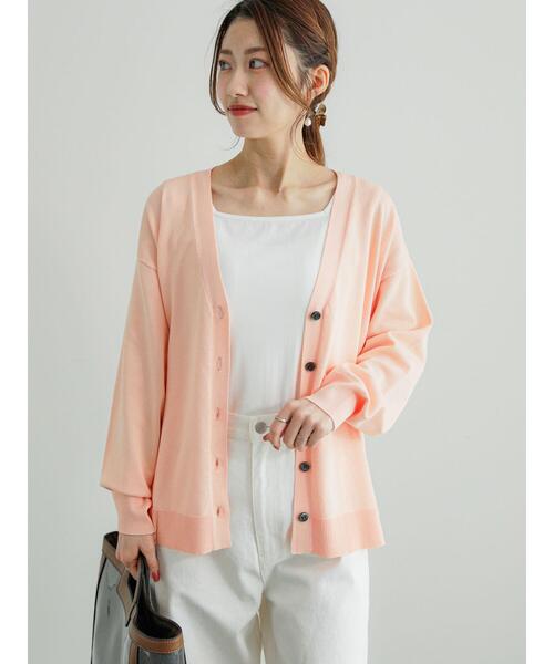 Te chichi（テチチ）の「12G天竺Vネックミドルカーディガン（カーディガン/ボレロ・レディース・ブラック/シルバー/オフホワイト/ピンク・F）」の8枚目の写真