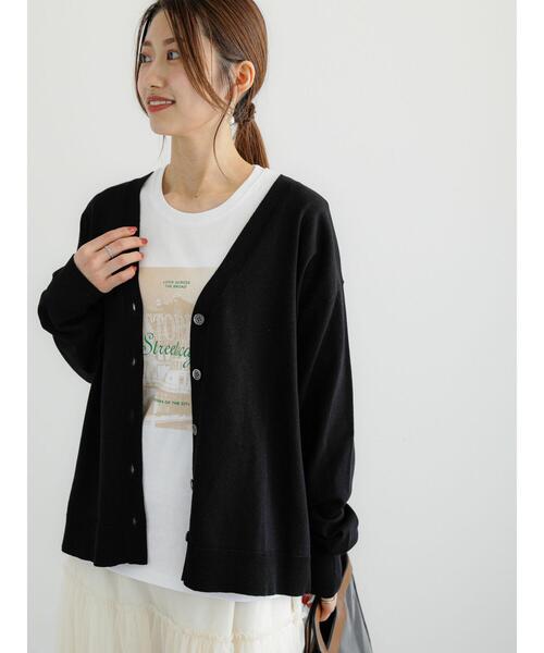 Te chichi（テチチ）の「12G天竺Vネックミドルカーディガン（カーディガン/ボレロ・レディース・ブラック/シルバー/オフホワイト/ピンク・F）」の11枚目の写真