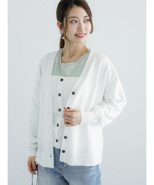 Te chichi（テチチ）の「12G天竺Vネックミドルカーディガン（カーディガン/ボレロ・レディース・ブラック/シルバー/オフホワイト/ピンク・F）」の14枚目の写真