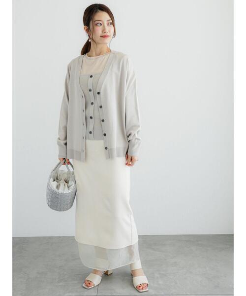 Te chichi（テチチ）の「12G天竺Vネックミドルカーディガン（カーディガン/ボレロ・レディース・ブラック/シルバー/オフホワイト/ピンク・F）」の15枚目の写真